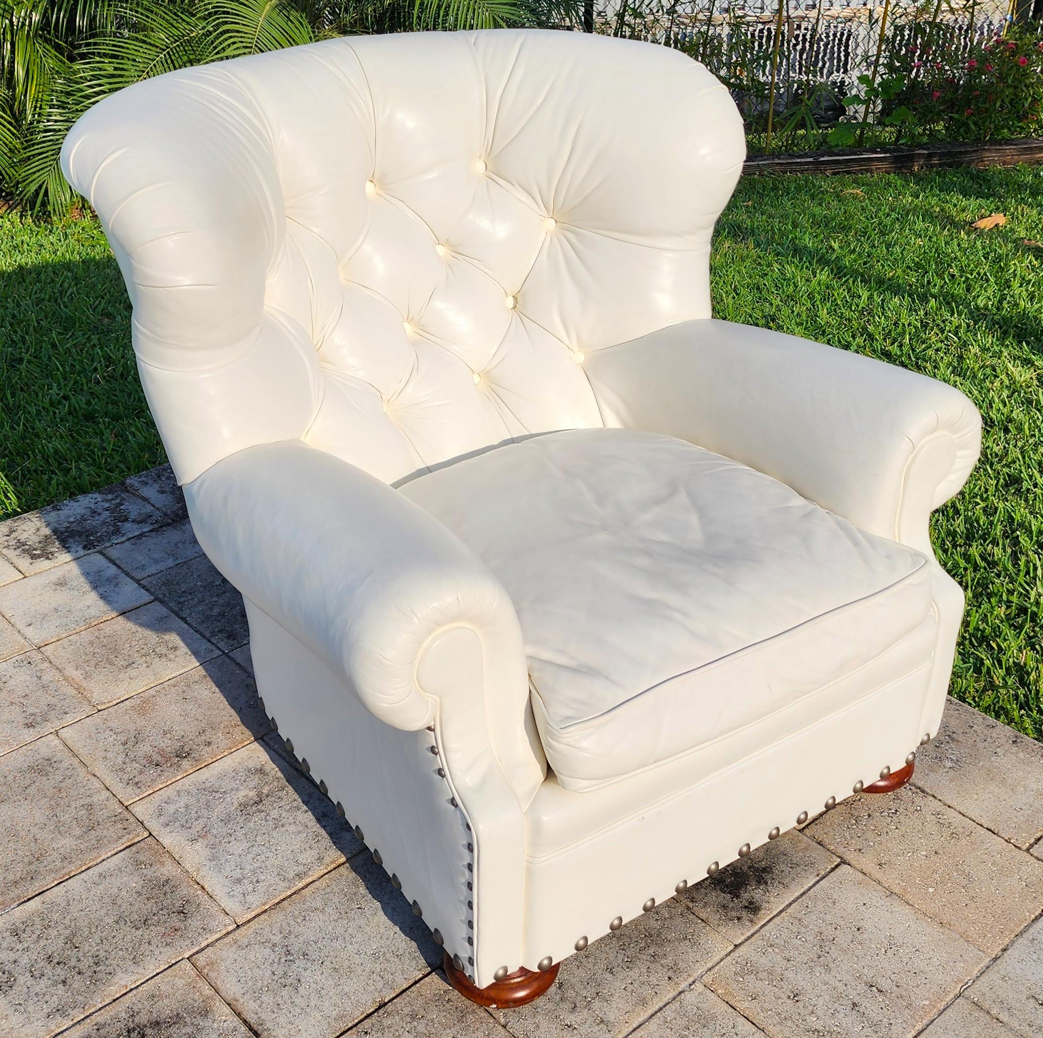 Sillón de cuero Ralph Lauren para escritores Chesterfield en venta