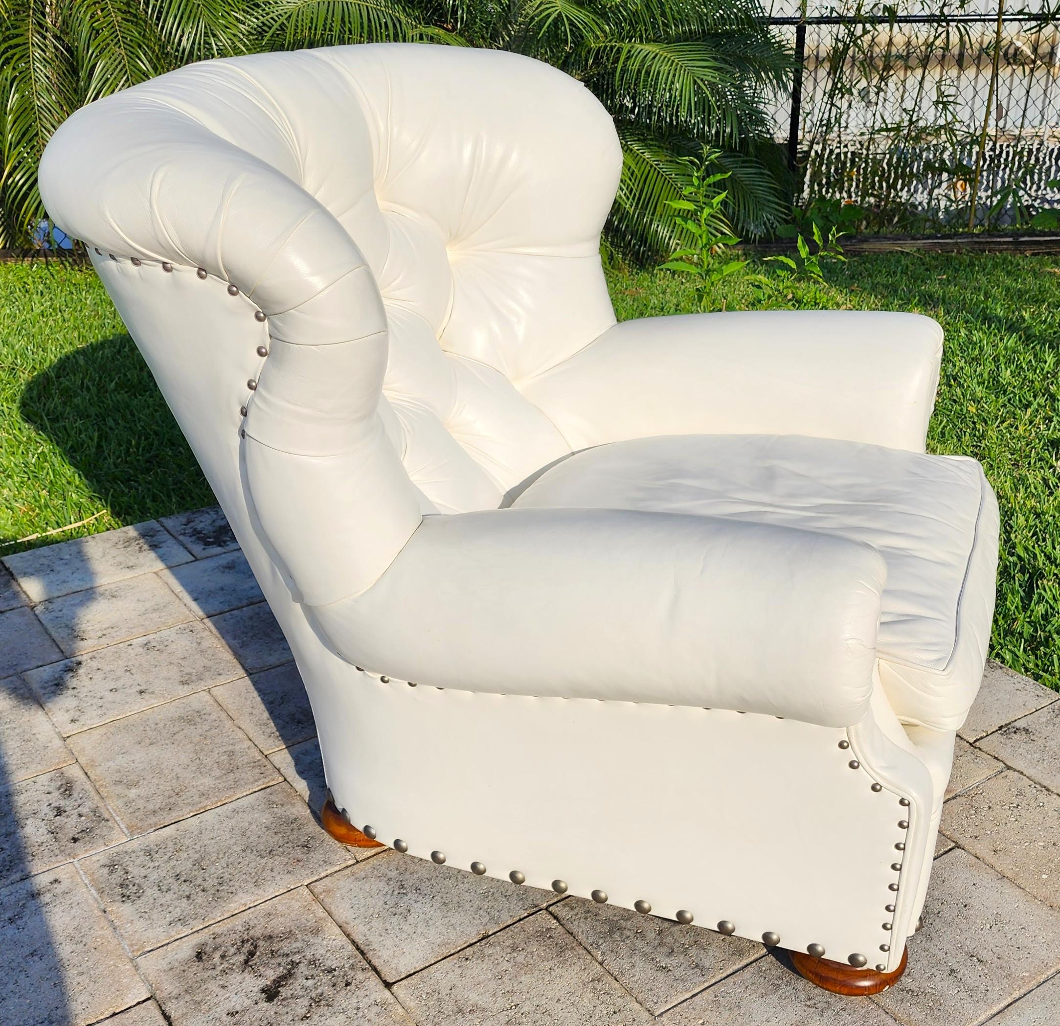 Sillón de cuero Ralph Lauren para escritores finales del siglo XX en venta
