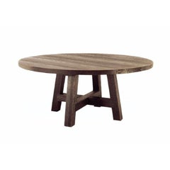 Ralph Lauren Left Bank Round Sandblasted Oak Parisian Dining Table, Rustic, 2013