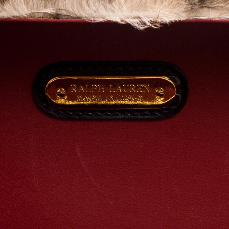 Cartera de piel de becerro con estampado de leopardo Ralph Lauren 2