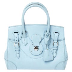 Ralph Lauren Fourre-tout en cuir souple bleu clair Ricky Totem