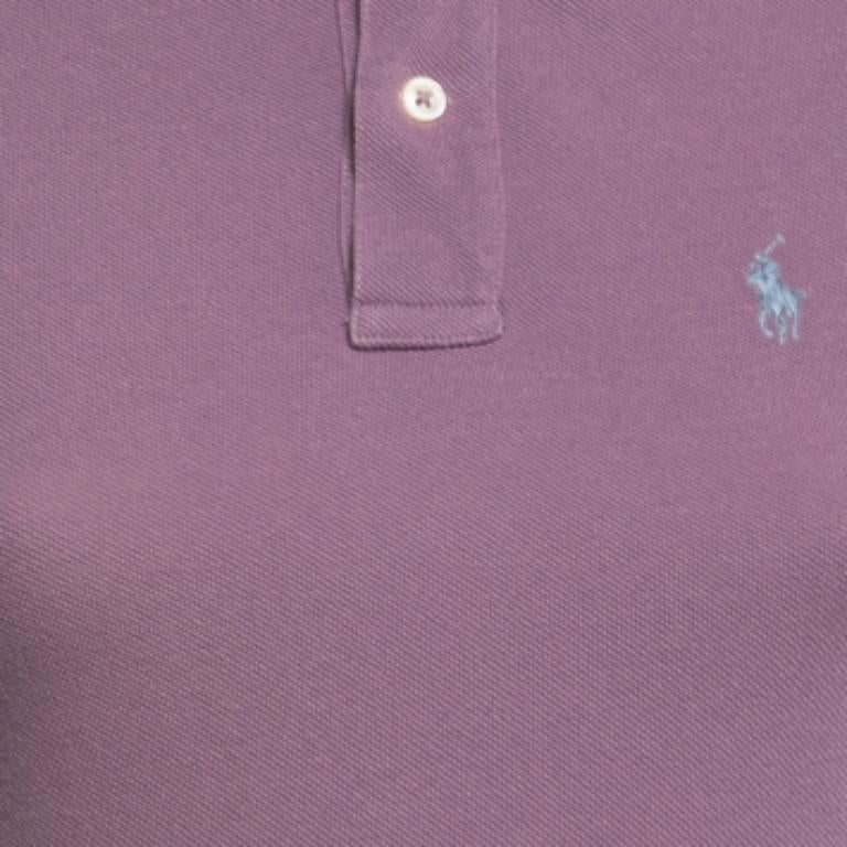 Grigio Polo Ralph Lauren Lilac Cotton Pique Skinny Fit T S in vendita