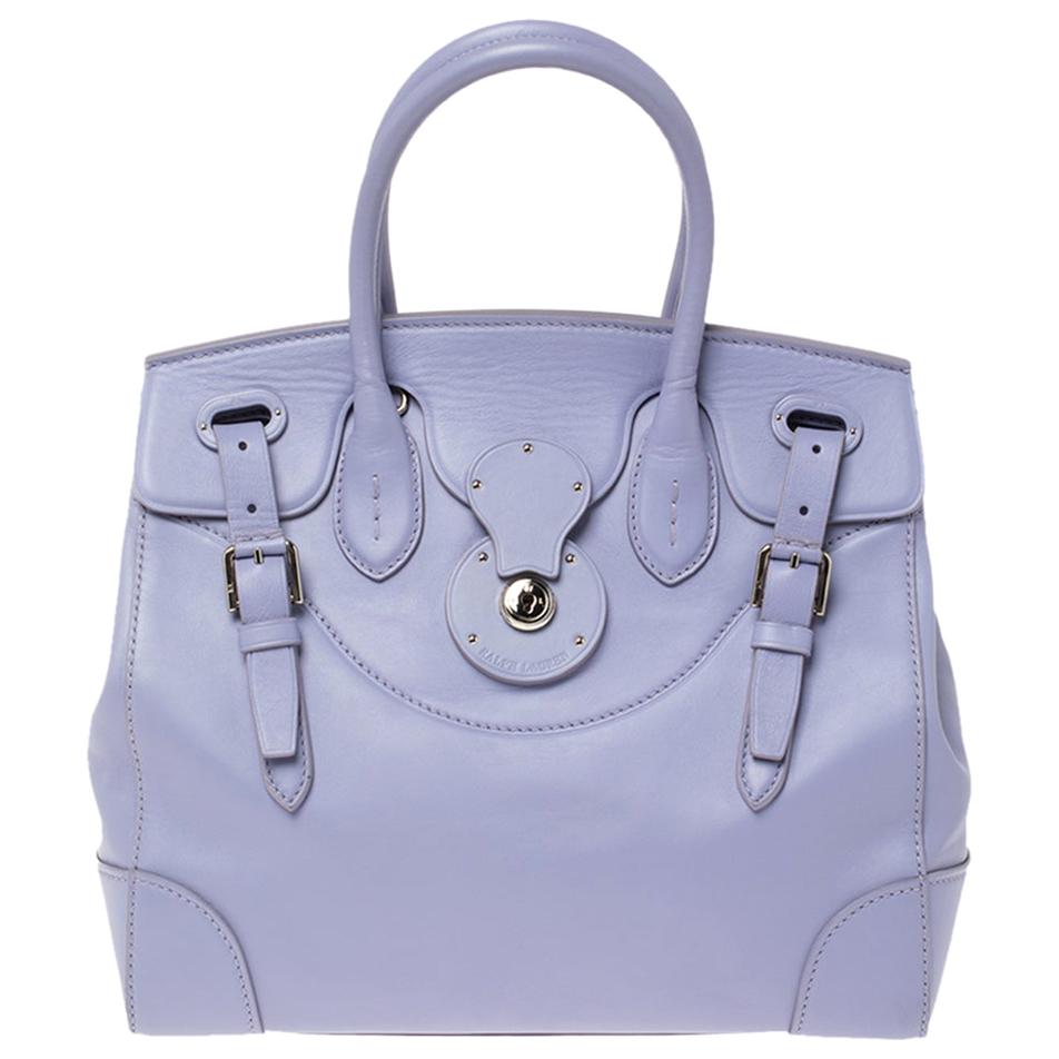 Ralph Lauren Lilac Leather Ricky 32 Tote