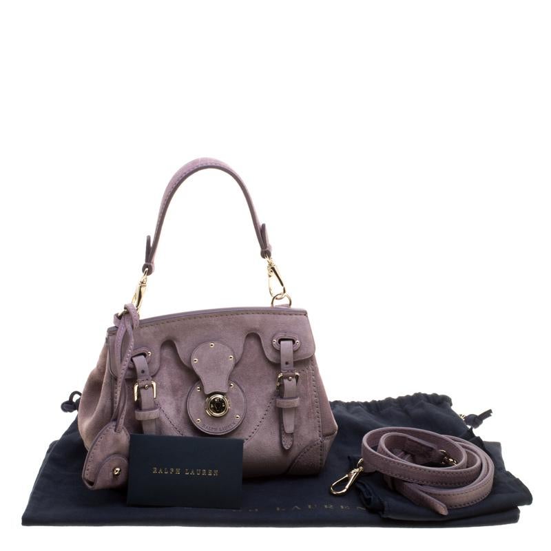 Ralph Lauren Lilac Suede Ricky Crossbody Bag 5