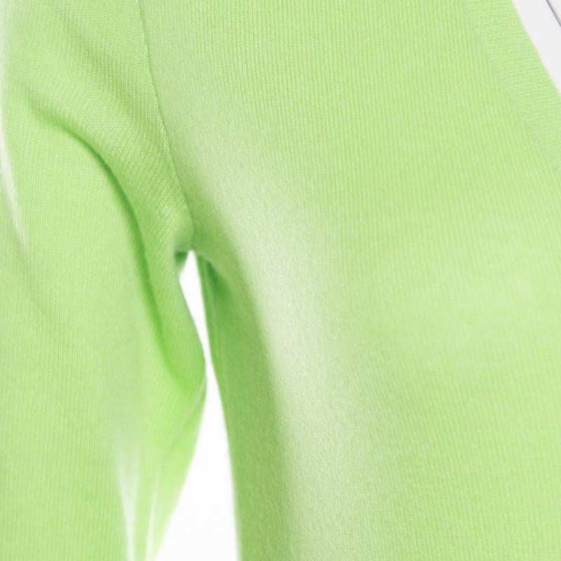 Ralph Lauren Lime Green V-Neck Cashmere Sweater S In New Condition In Dubai, Al Qouz 2
