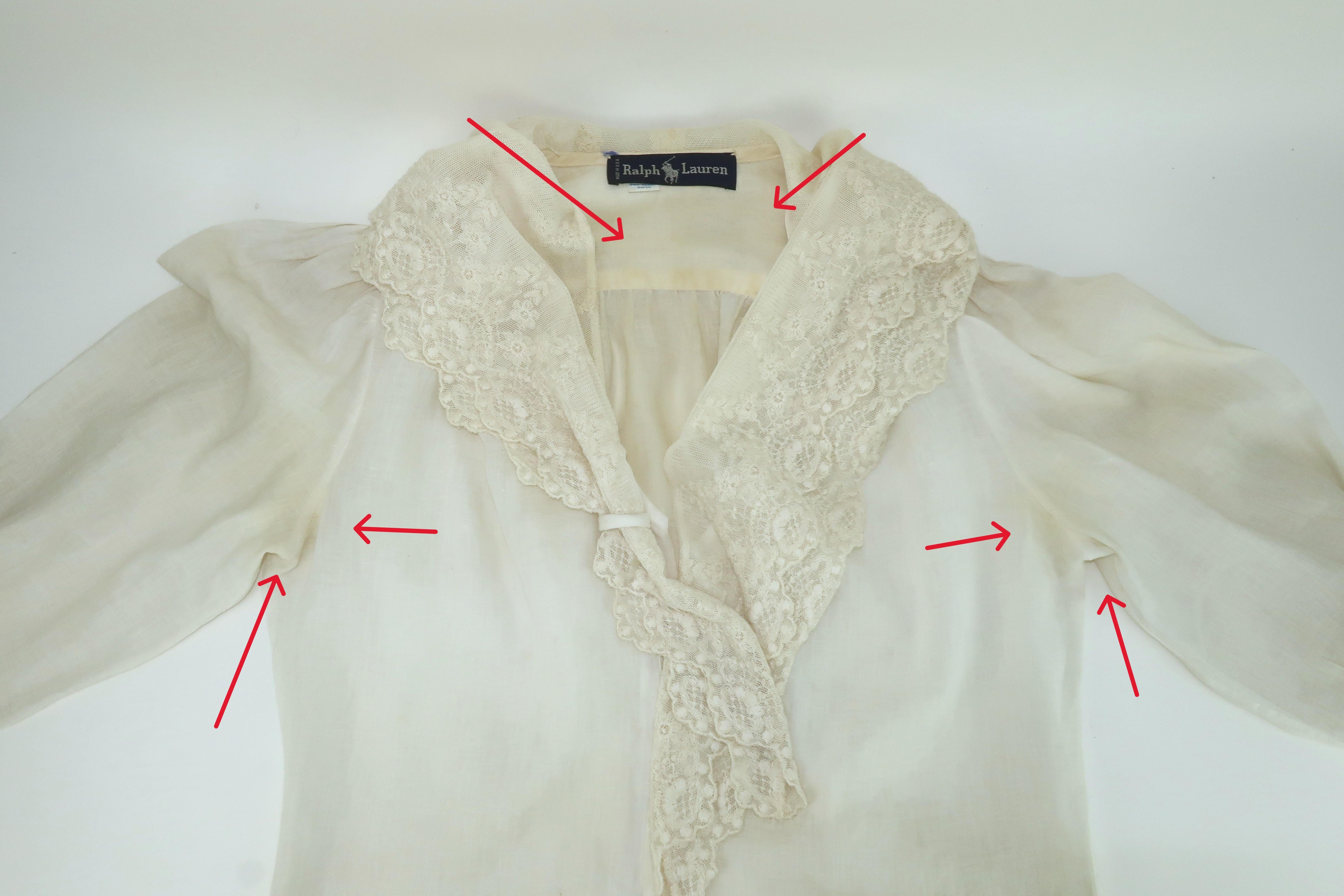RALPH LAUREN Linen & Lace Blouse, 1980’s 7