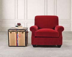 Sedia Club Lounge di Ralph Lauren London in velluto rosso italiano