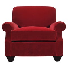 Sedia Club Lounge di Ralph Lauren London in velluto rosso italiano