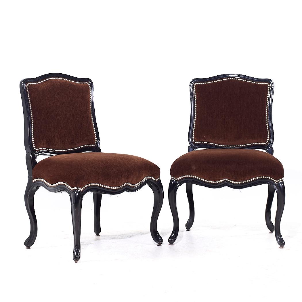 Ralph Lauren Louis XV Occasional Lounge Chairs - Pair

Each chair measures: 25.5 wide x 20 deep x 38 inches high, with a seat height/chair clearance of 20 inches

We take our photos in a controlled lighting studio to show as much detail as possible.