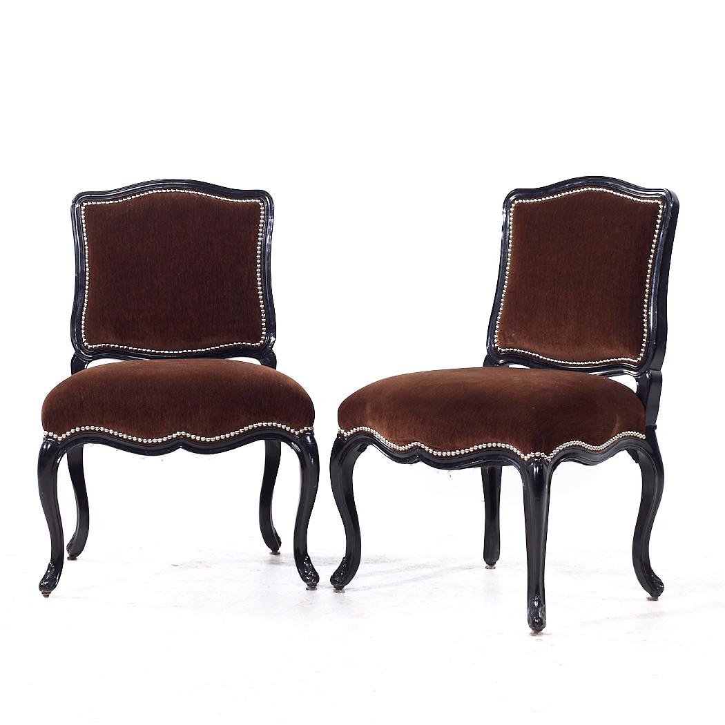 American Ralph Lauren Louis XV Occasional Lounge Chairs - Pair For Sale