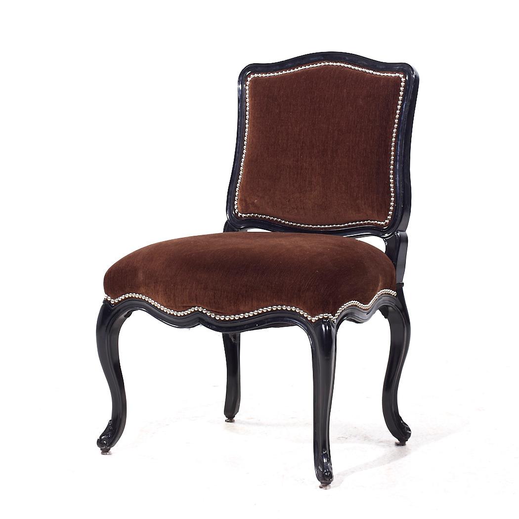 Upholstery Ralph Lauren Louis XV Occasional Lounge Chairs - Pair For Sale