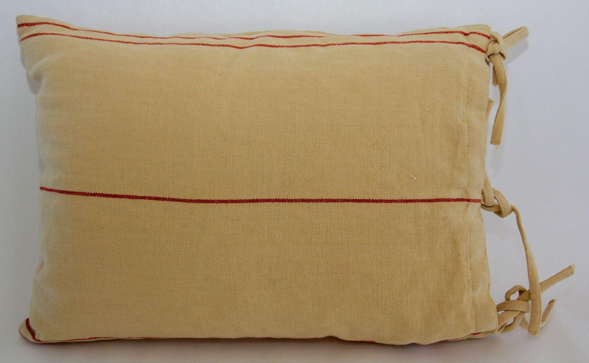 Ralph Lauren Lumbar Pillow Rectangular Shape Country French Grain Sack 3