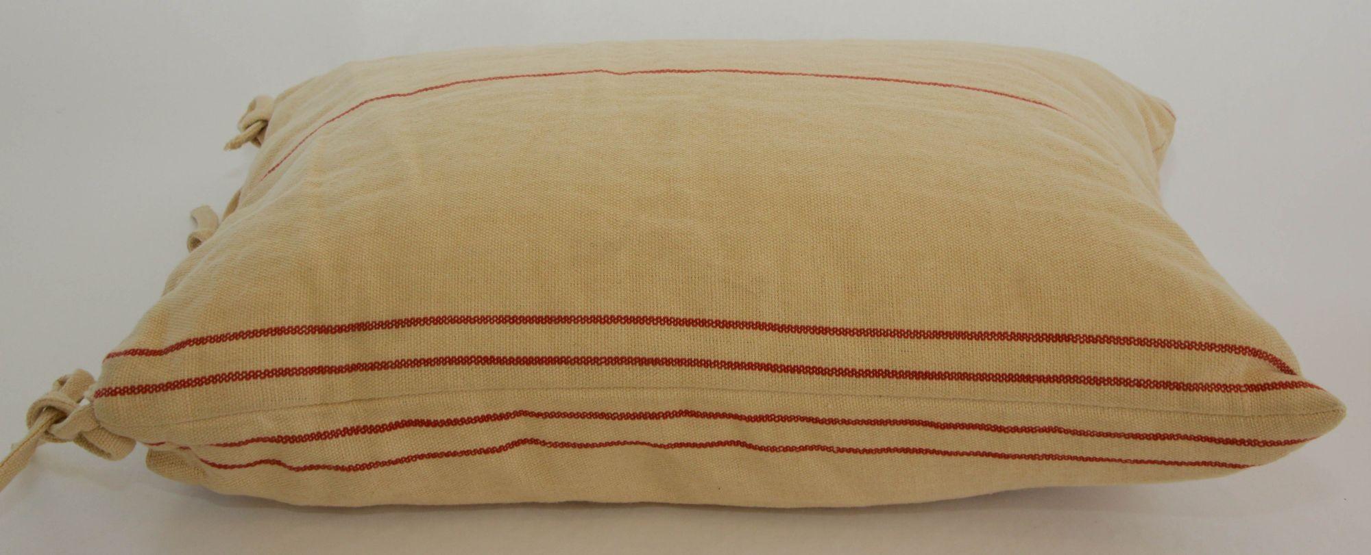 20th Century Ralph Lauren Lumbar Pillow Rectangular Shape Country French Grain Sack
