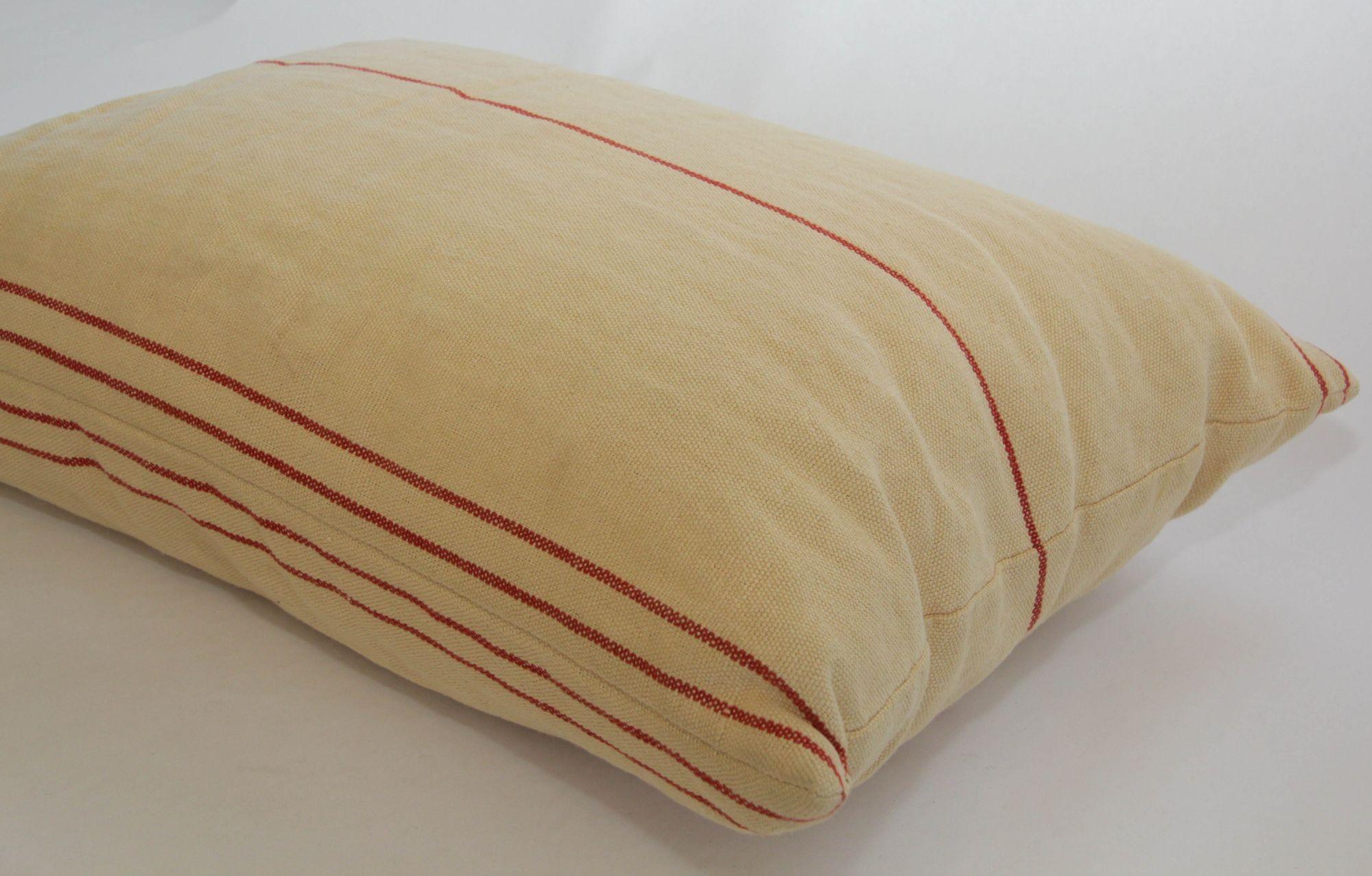 Cotton Ralph Lauren Lumbar Pillow Rectangular Shape Country French Grain Sack