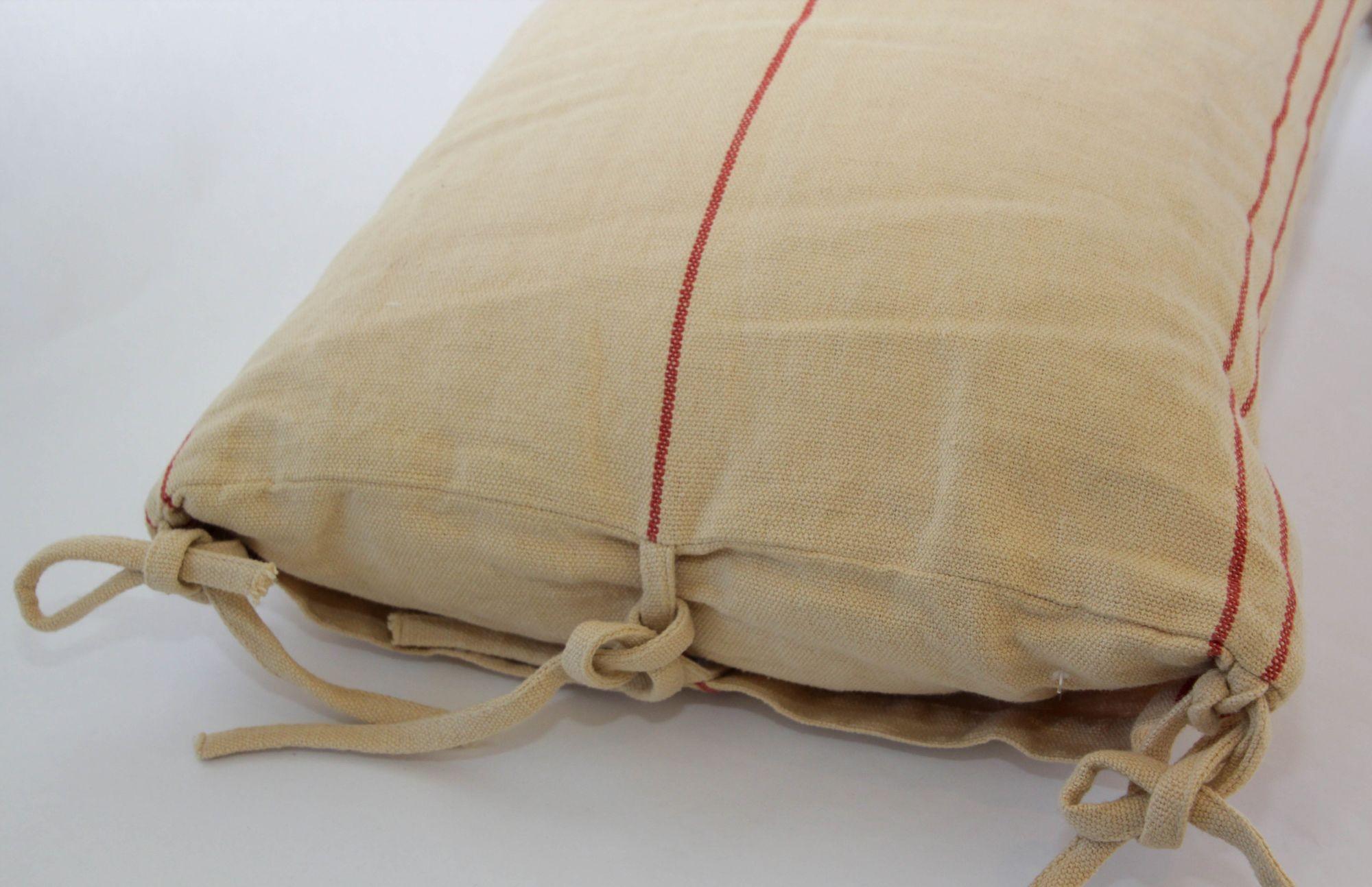 Ralph Lauren Lumbar Pillow Rectangular Shape Country French Grain Sack For Sale 1