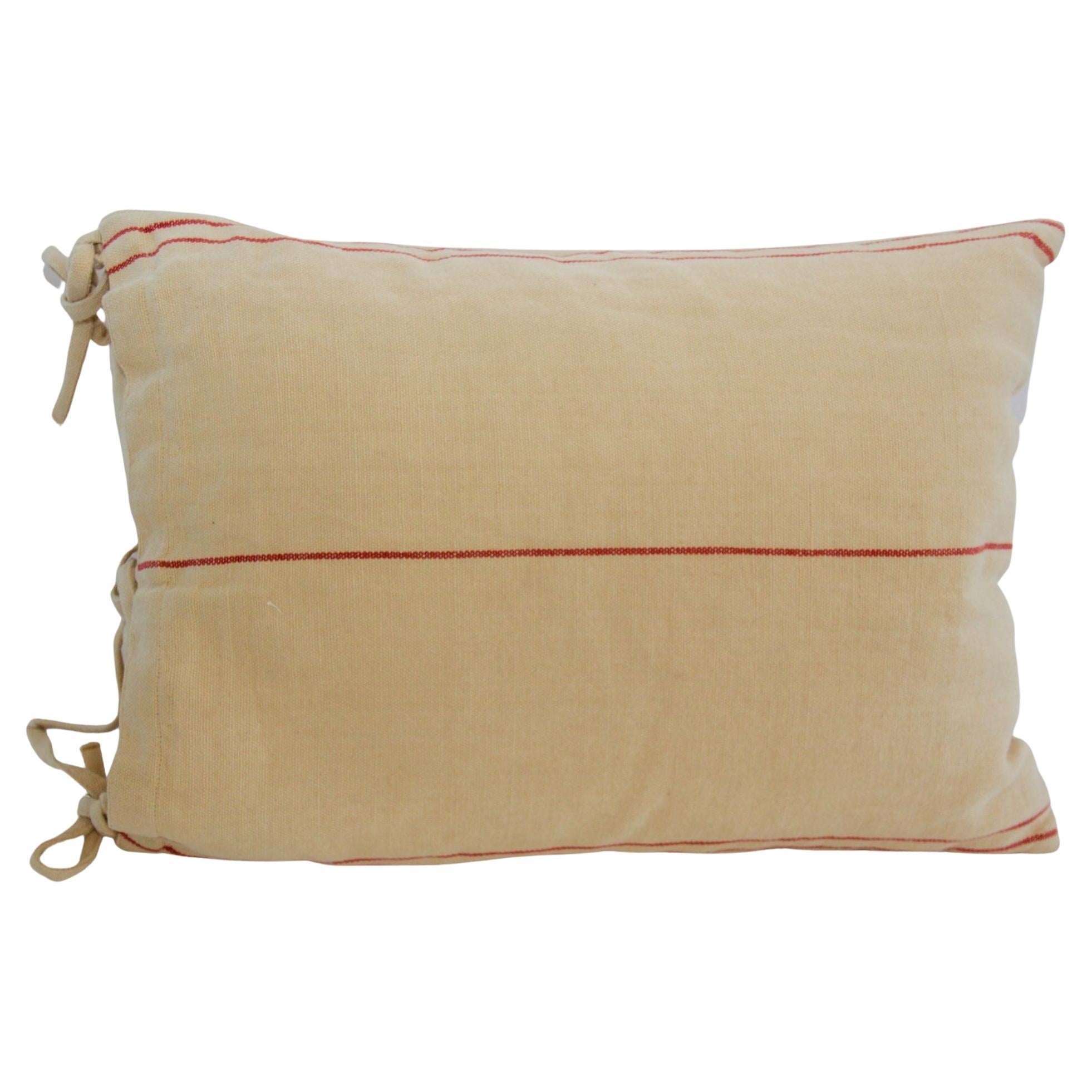 Ralph Lauren Lumbar Pillow Rectangular Shape Country French Grain Sack For Sale