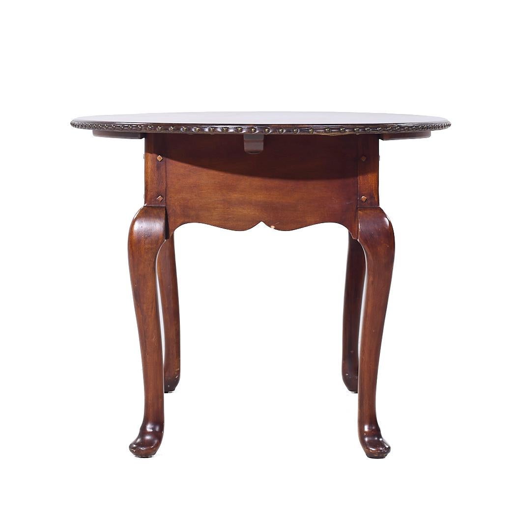 XXIe siècle et contemporain Ralph Lauren Mahogany George III Style Oval Leather Top Library Table en vente