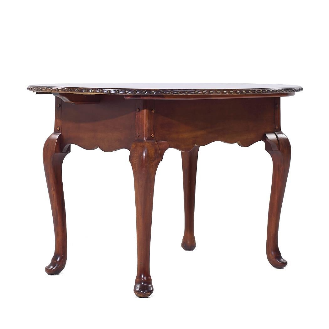 Laiton Ralph Lauren Mahogany George III Style Oval Leather Top Library Table en vente
