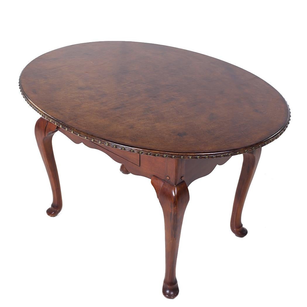 Ralph Lauren Mahogany George III Style Oval Leather Top Library Table en vente 3