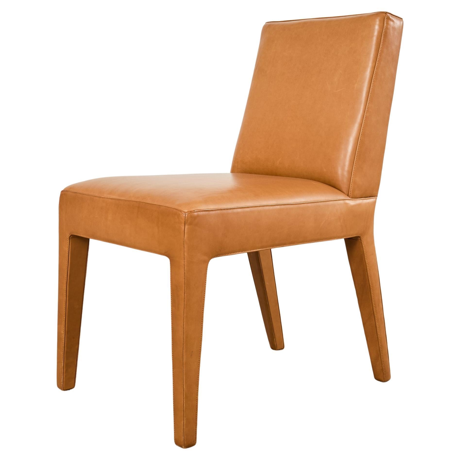 Ralph Lauren Mahogany Leather Italian Dalton Dining Chair in vendita