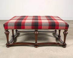 Ralph Lauren Mahogany Plaid Sadler Cocktail Ottoman 4 Ft.