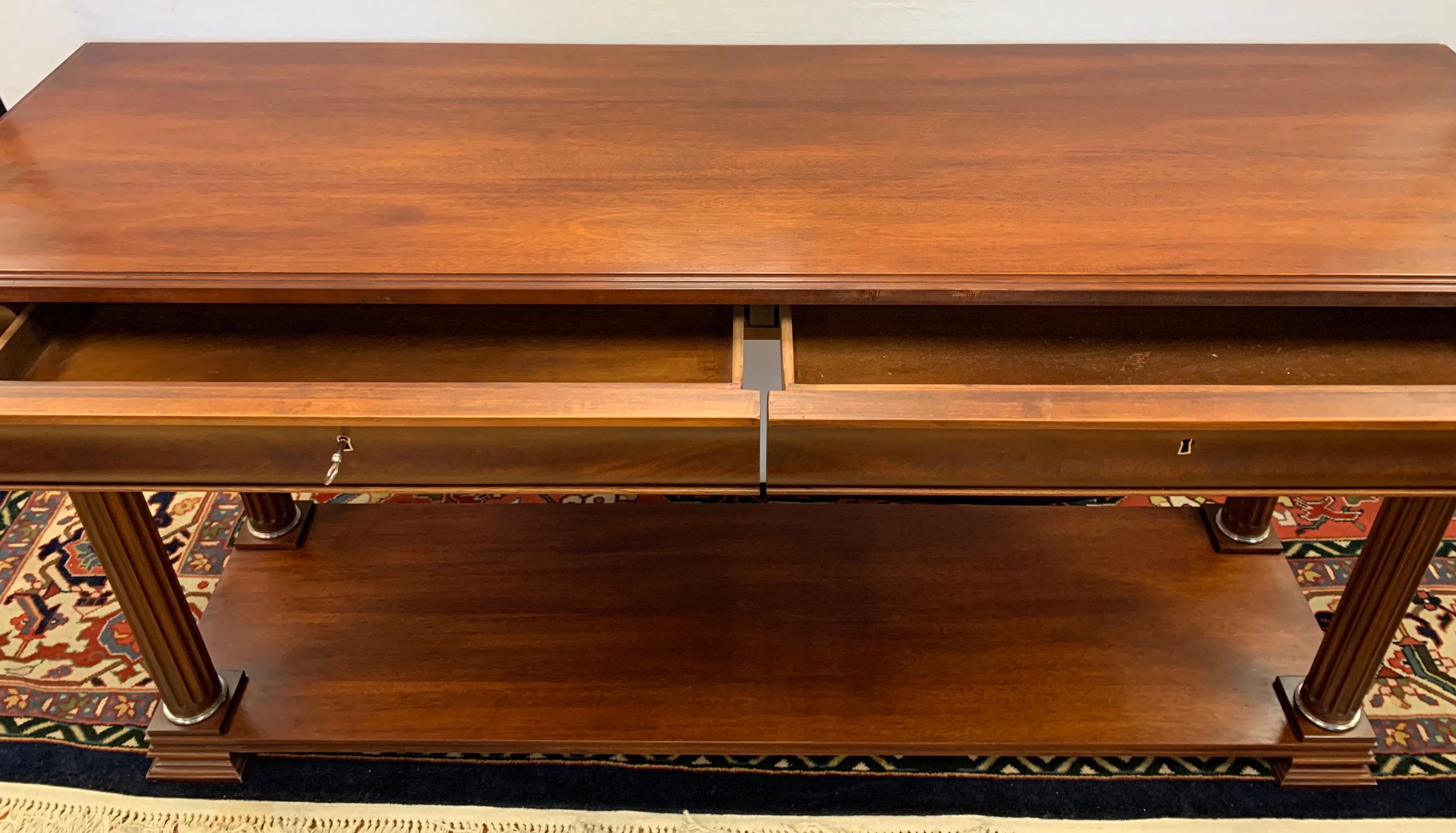 20th Century Ralph Lauren Mahogany Two-Drawer Console Table