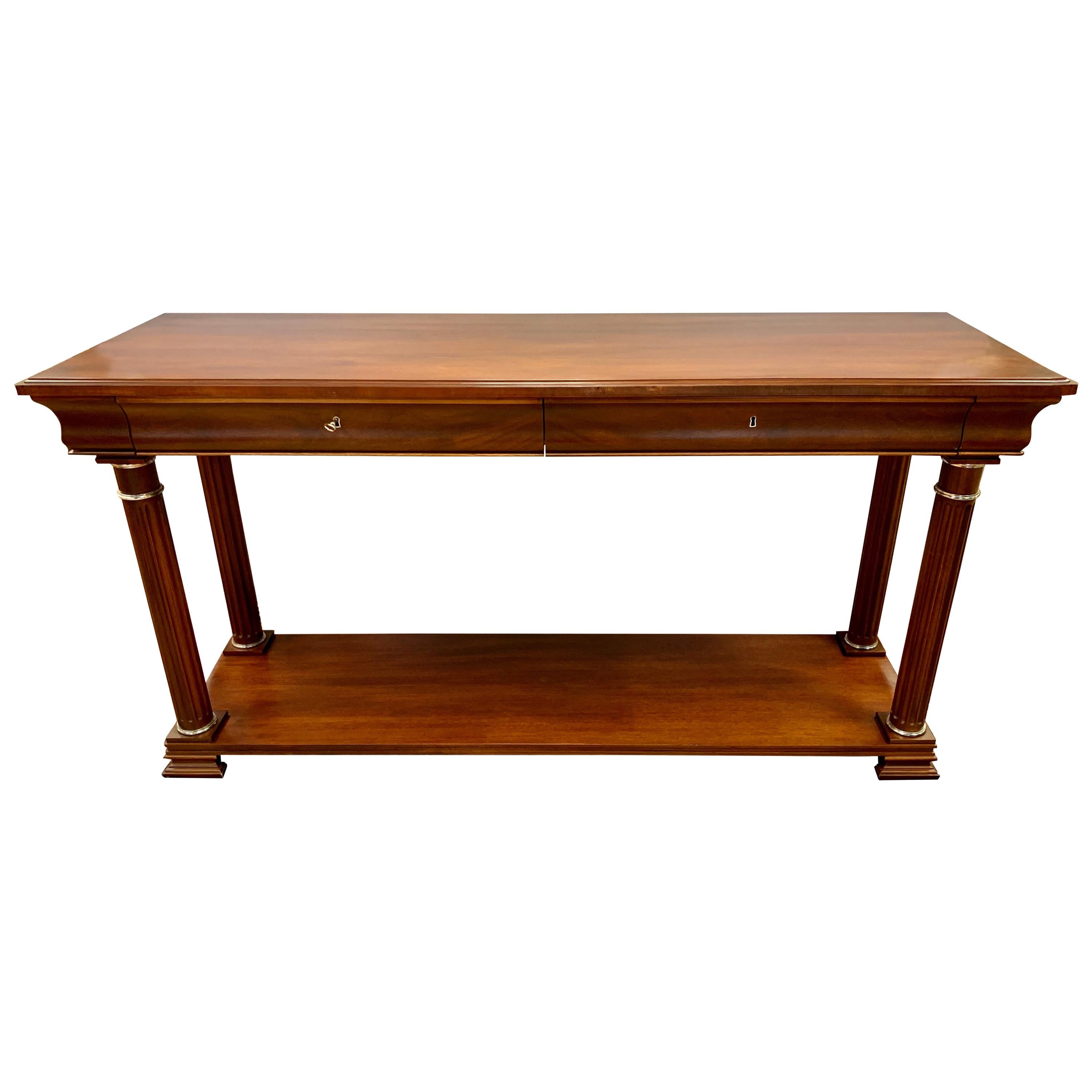 Ralph Lauren Mahogany Two-Drawer Console Table