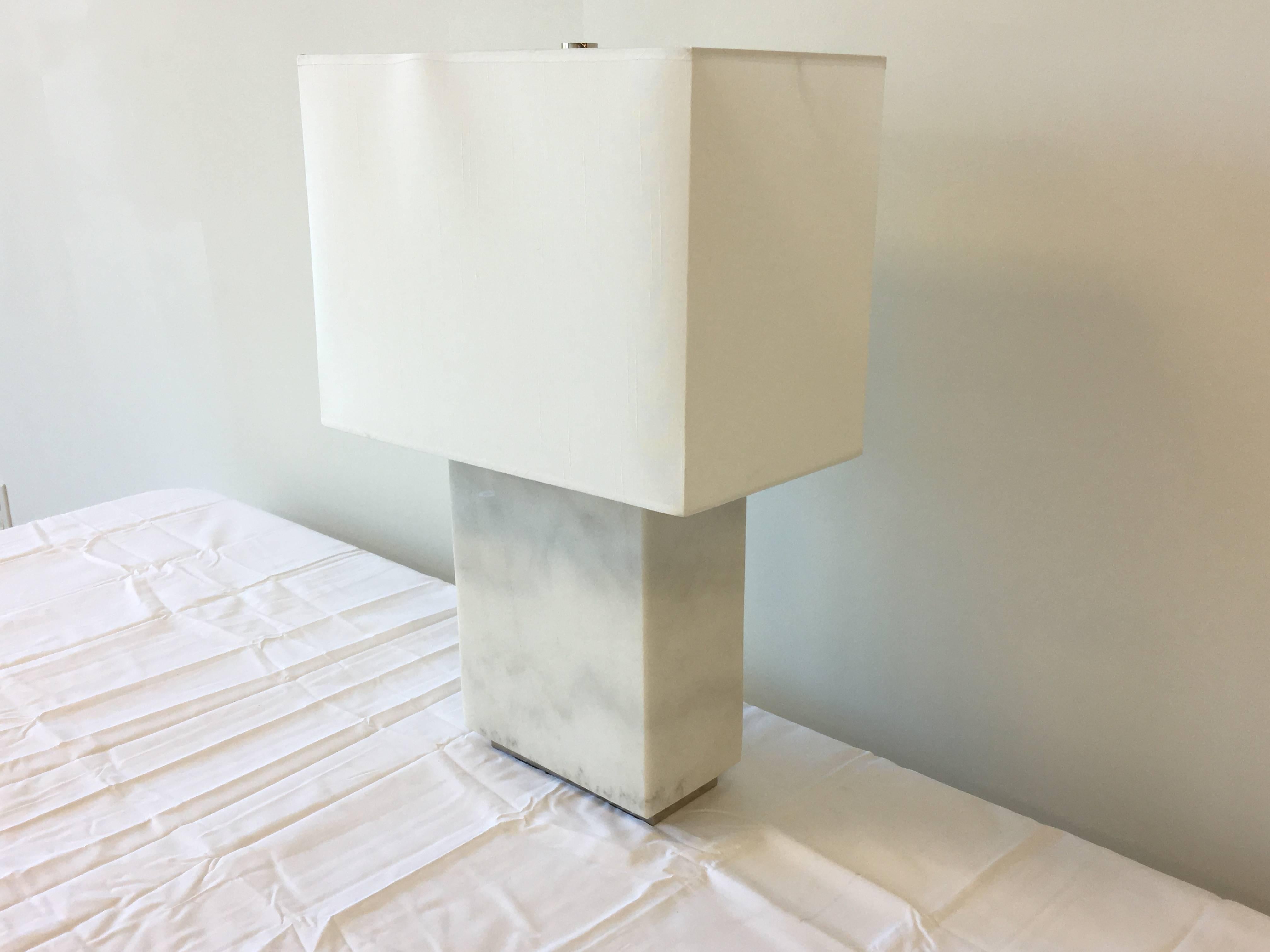 Modern Ralph Lauren Marble Lamp with Shade