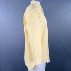 RALPH LAUREN – Chemise en coton jaune à col boutonné « Blake » et manches longues, marquée d'un « L » – Vendue telle quelle