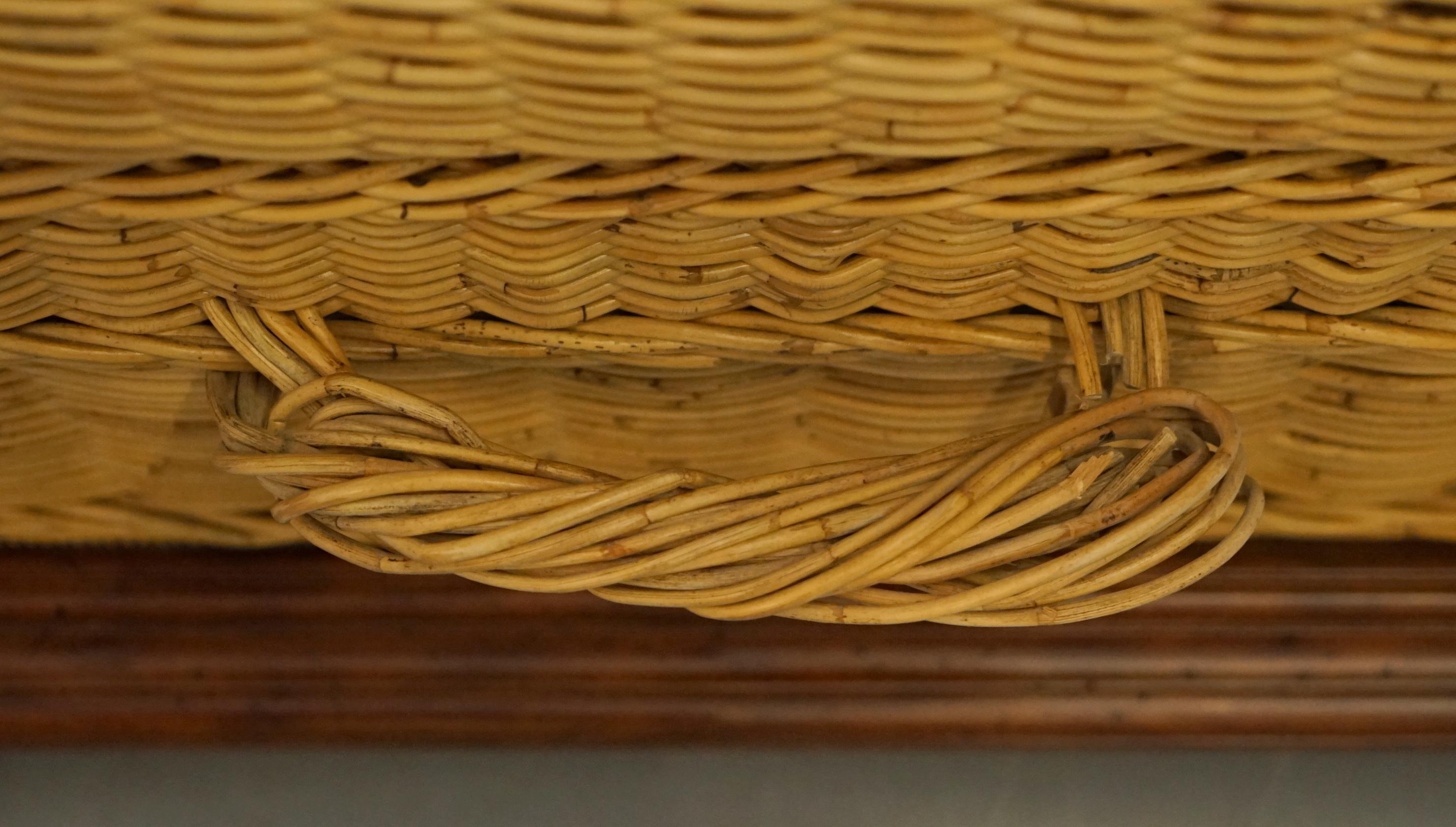20th Century Ralph Lauren Marseilles Wicker Luggage Trunk Coffee Table Huge Internal Storage