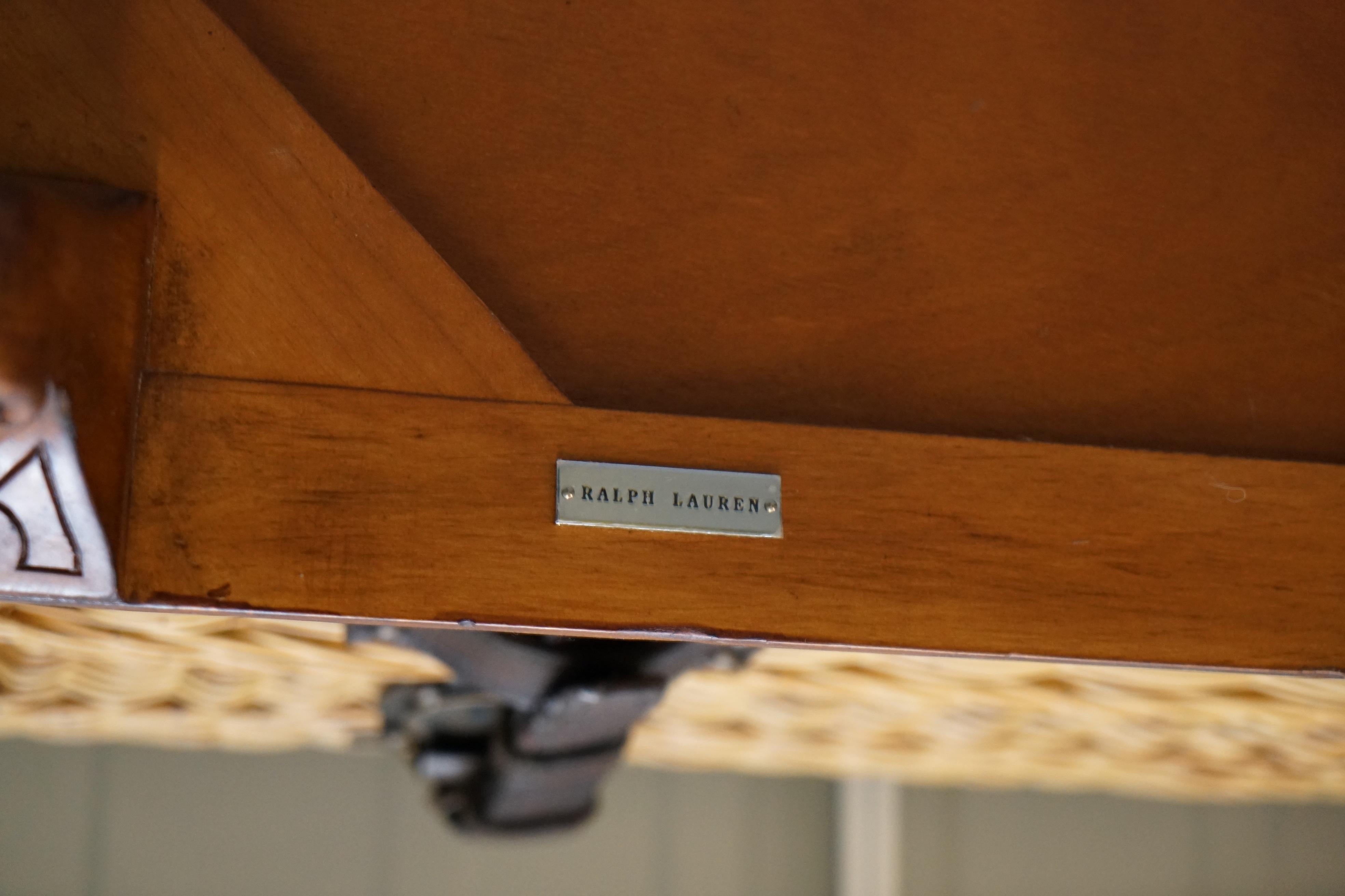 Ralph Lauren Marseilles Wicker Luggage Trunk Coffee Table Huge Internal Storage 6