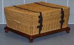 Ralph Lauren Marseilles Wicker Luggage Trunk Coffee Table Huge Internal Storage