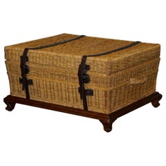 Ralph Lauren Marseilles Wicker Luggage Trunk Coffee Table Huge Internal Storage