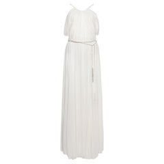 Ralph Lauren, Maxi drapiertes Kleid mit Perlengürtel