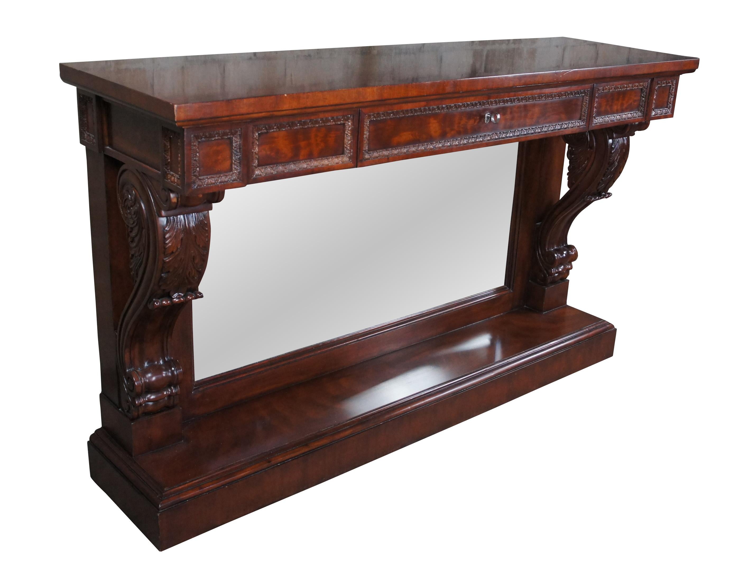 Ralph Lauren Mayfair English Regency Mahogany Mirrored Console Pier Hall Table In Good Condition In Dayton, OH
