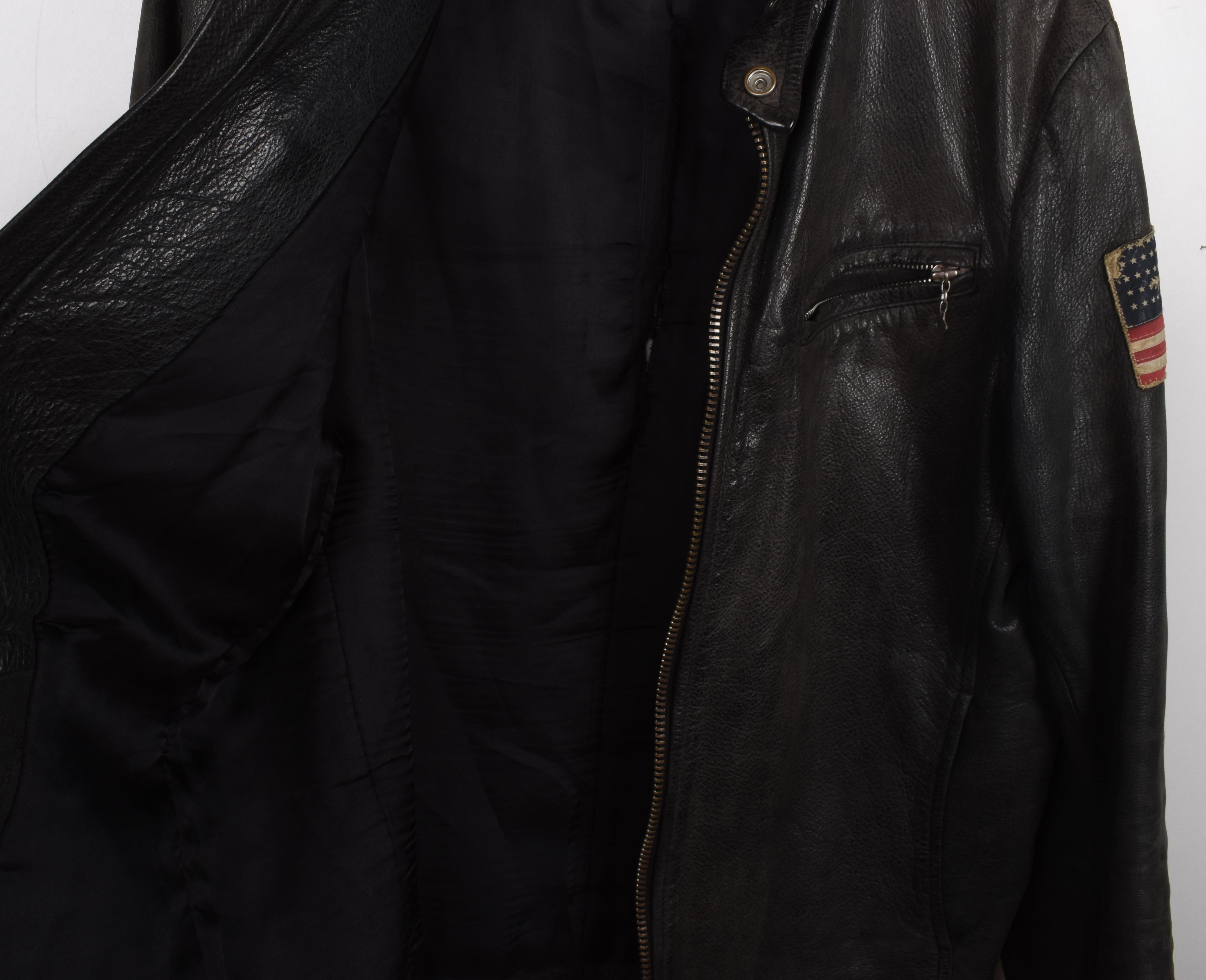 Ralph Lauren Homme Veste en cuir Taille L, S1553 en vente 2