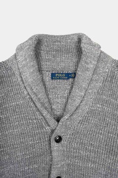 Maglione da uomo in cotone Ralph Lauren, grigio, modello classico, prodotto in Italia