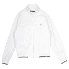 Ralph Lauren Men's White Cotton Harrington Jacket Size M - Excellent