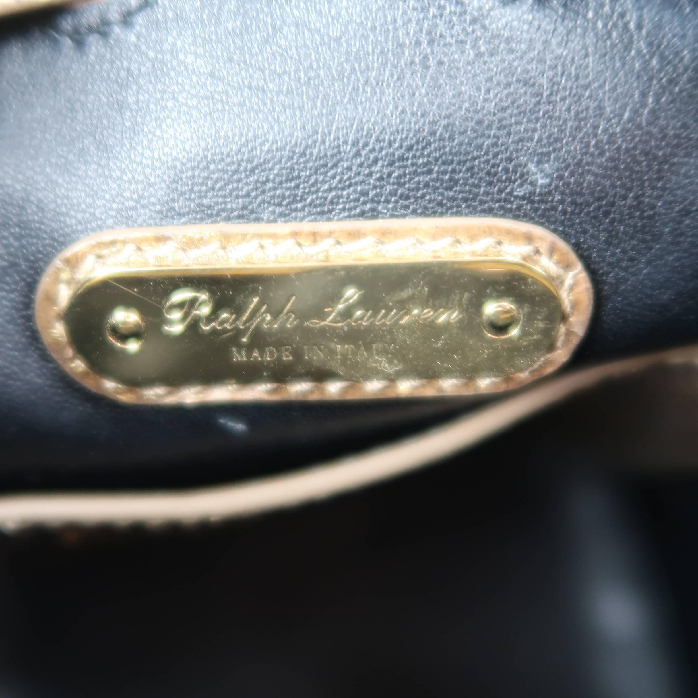 Ralph Lauren Metallic Gold Snake Skin Leather Ricky Bucket Bag Handbag 2
