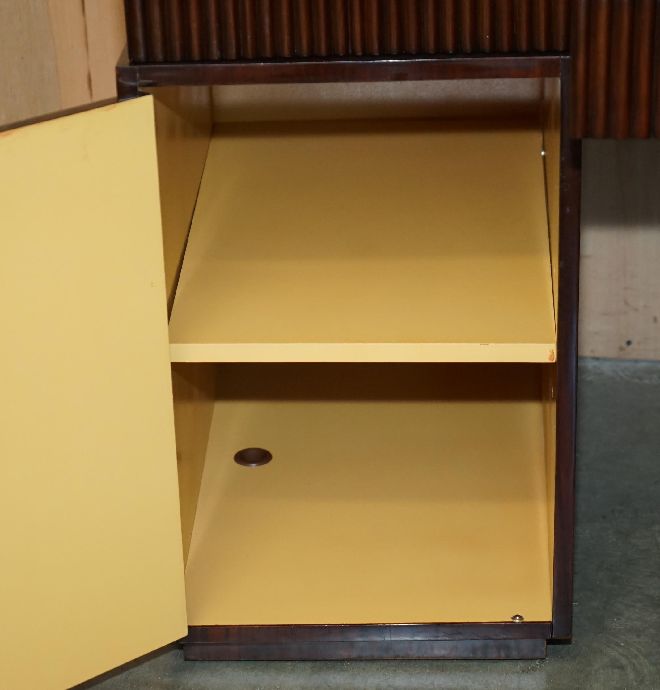 RALPH LAUREN METROPOLIS MACASSAR & BROWN LEATHER FRENCH ART DECO CURVED DESk in vendita 10