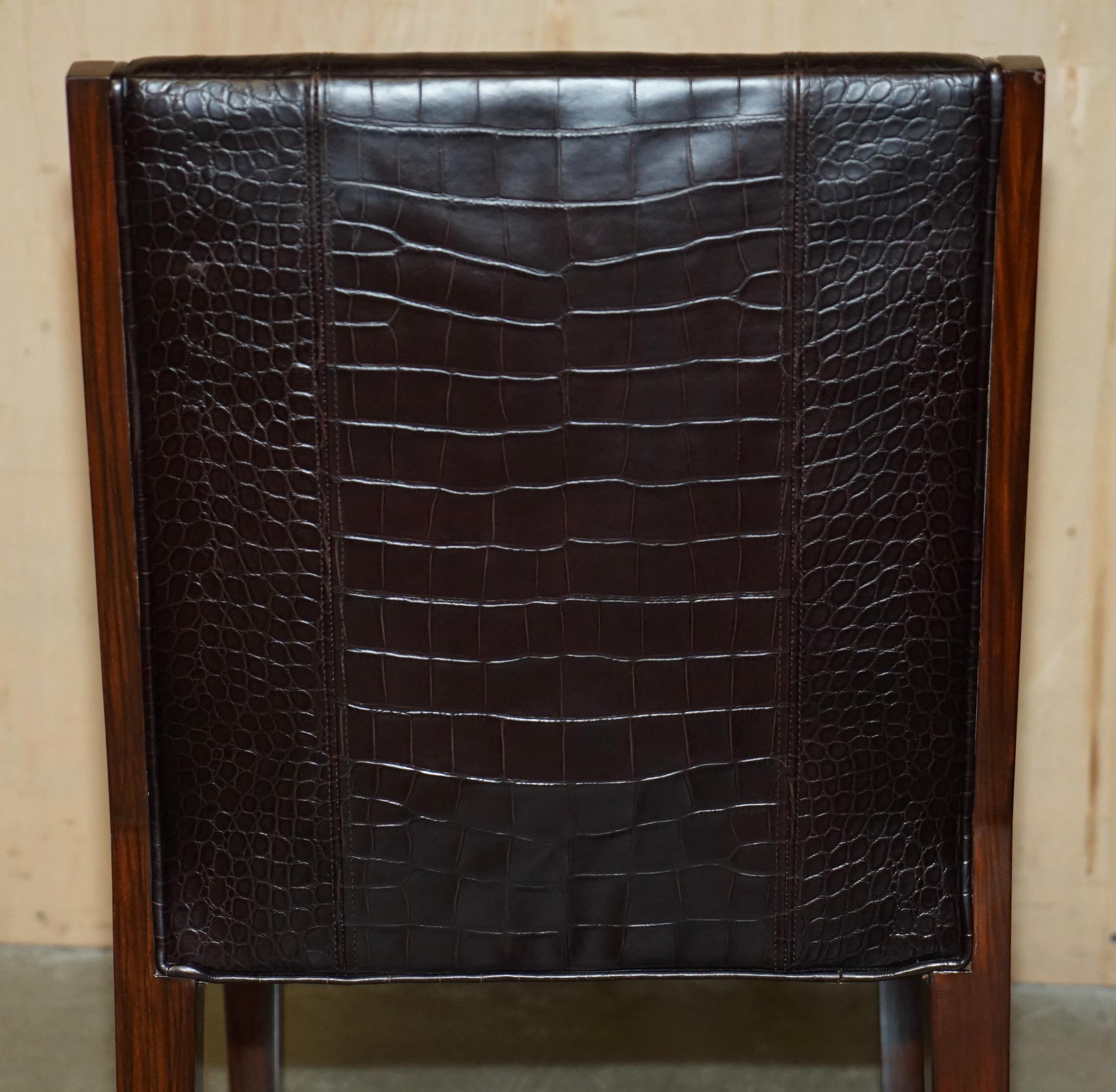 RALPH LAUREN METROPOLIS SiDE OCCASIONAL CROCODILE PATINA-LeDER-Esszimmerstühle im Angebot 7