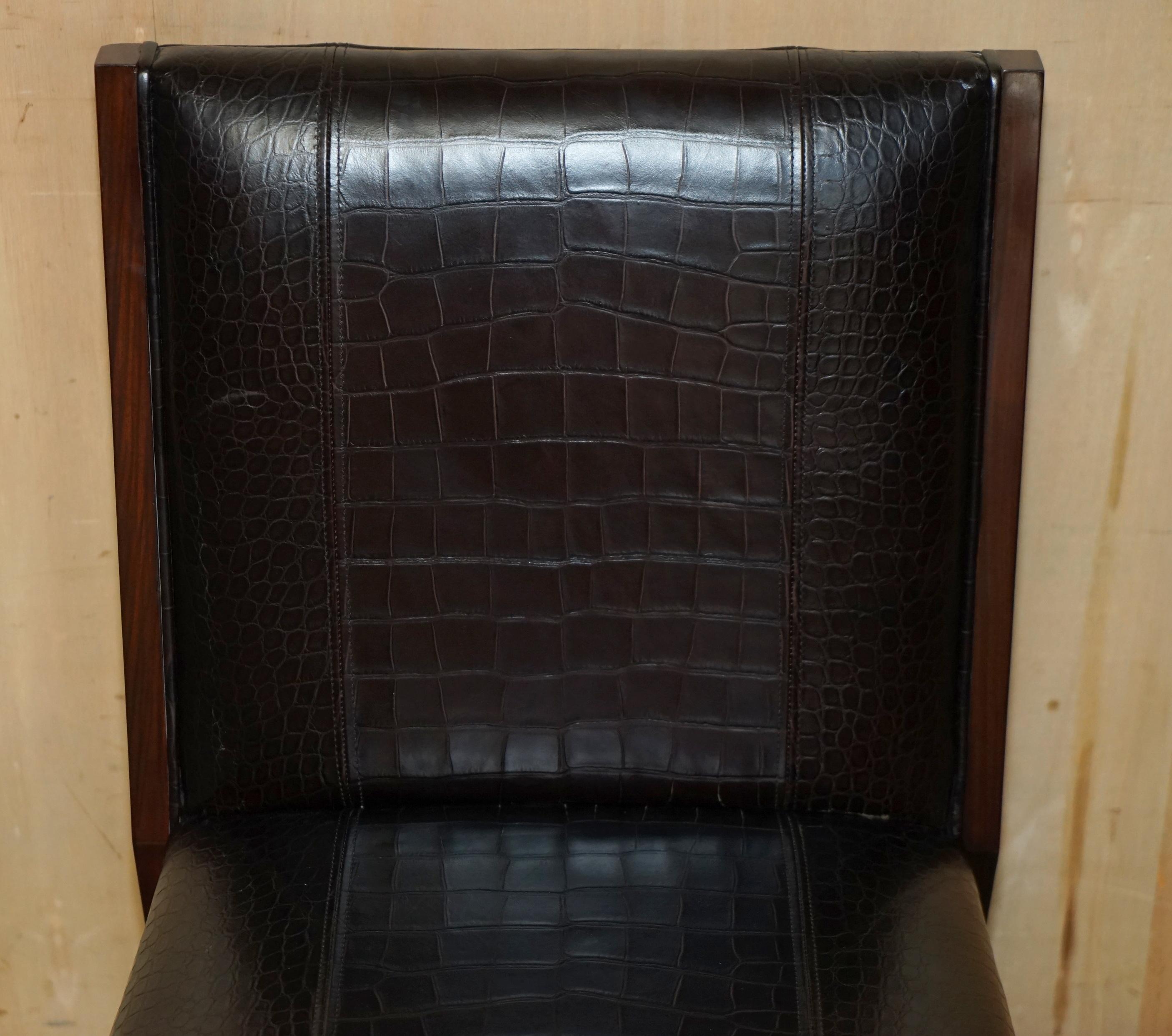 RALPH LAUREN METROPOLIS SiDE OCCASIONAL CROCODILE PATINA-LeDER-Esszimmerstühle im Zustand „Gut“ im Angebot in West Sussex, Pulborough