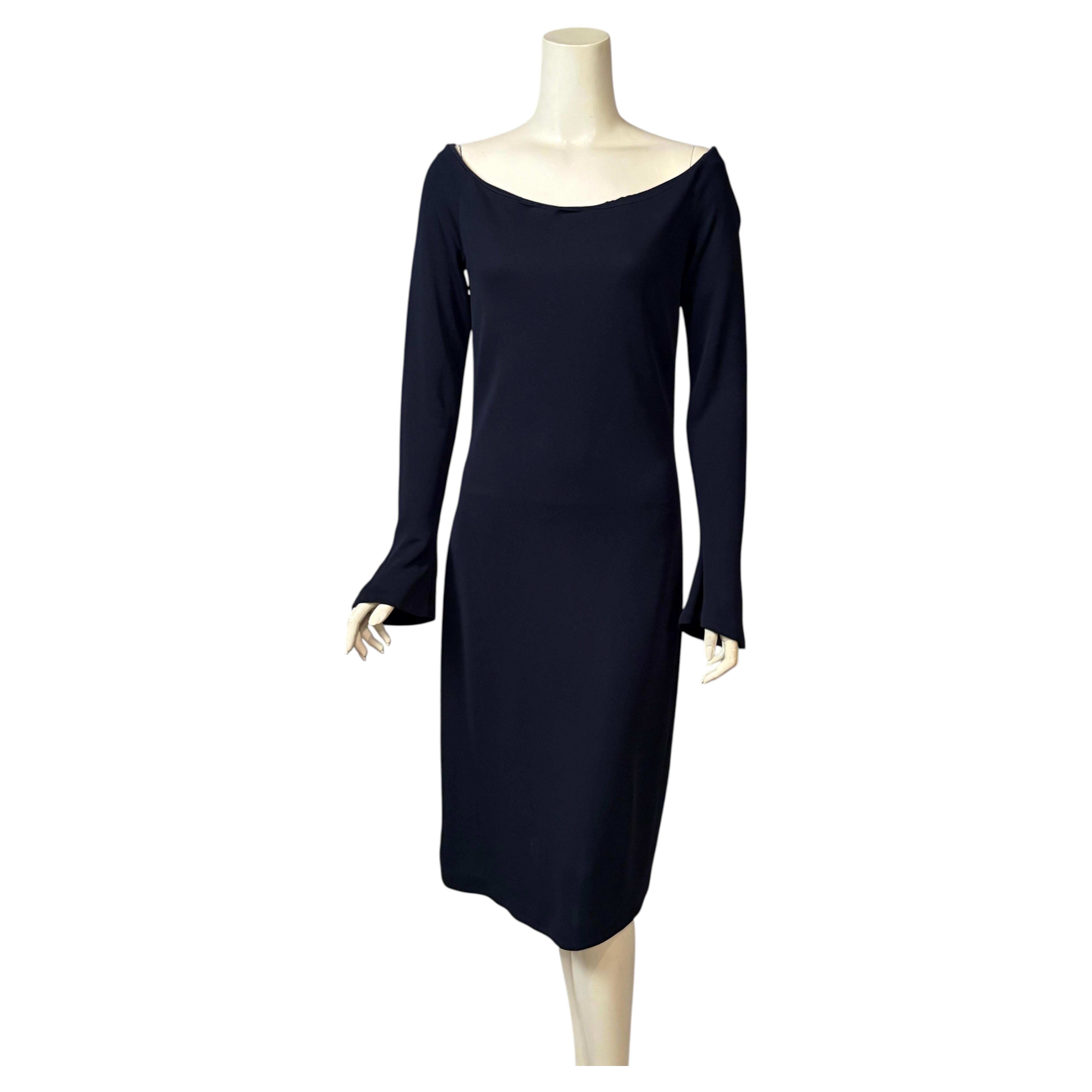 Vestido tubo azul medianoche de Ralph Lauren, de alrededor de 1990