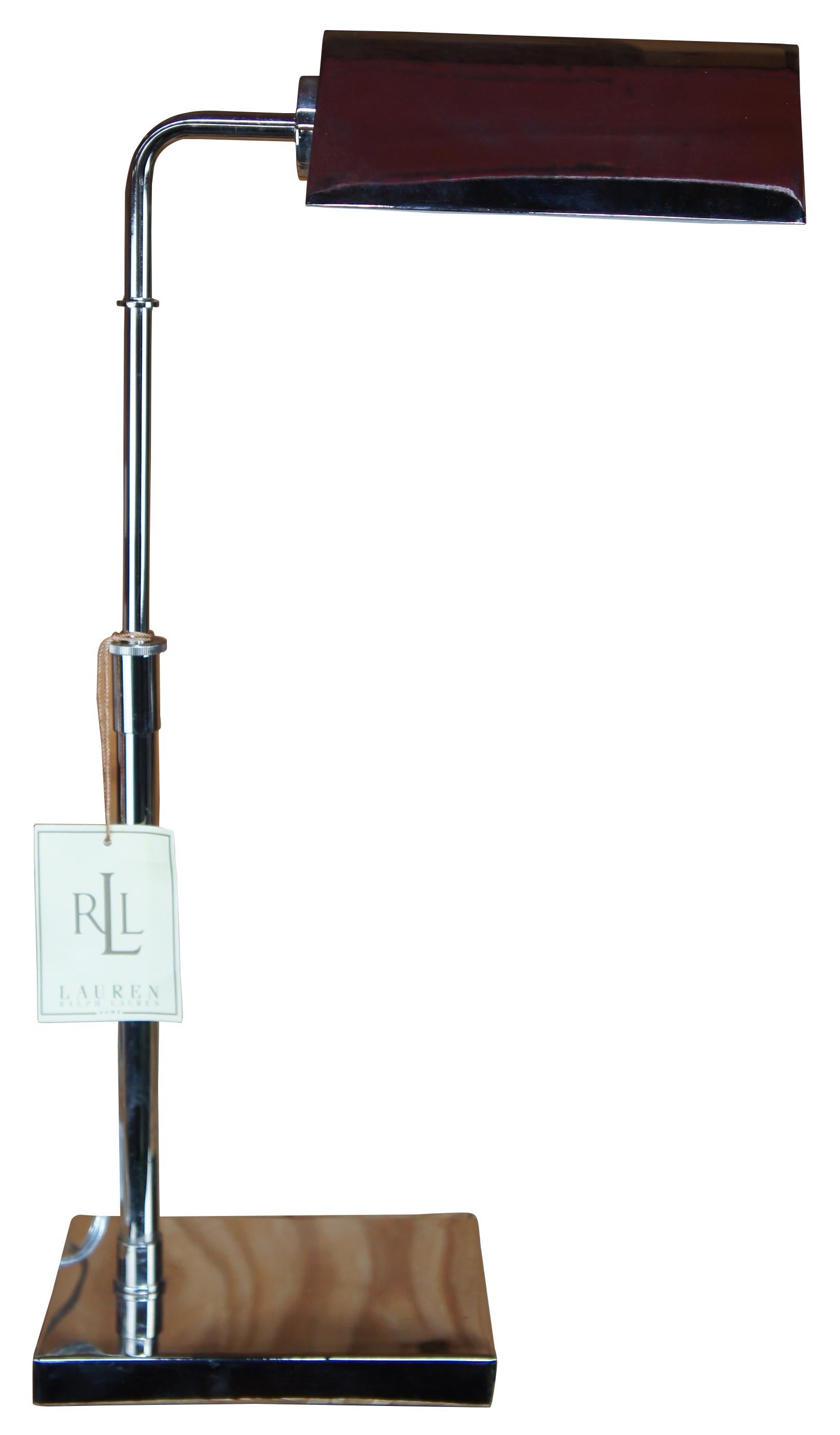 Ralph Lauren Home Agatha O' Adjustable Pharmacy lamp. Finished in silver. 

Measures: 8