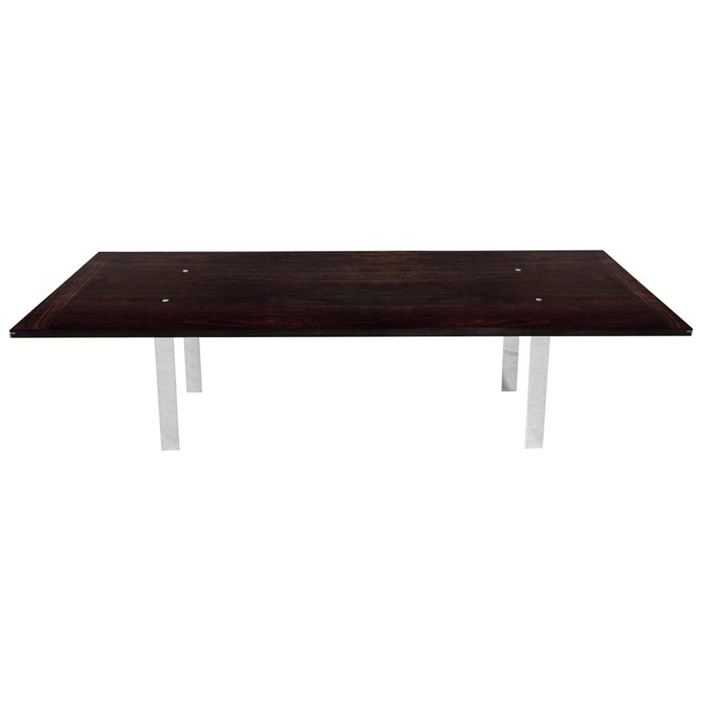Ralph Lauren Modern Dining Table in Mahogany and Stainless Steel