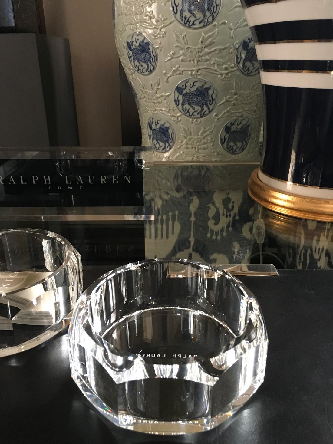 American Ralph Lauren Modern Faceted Crystal Bowls