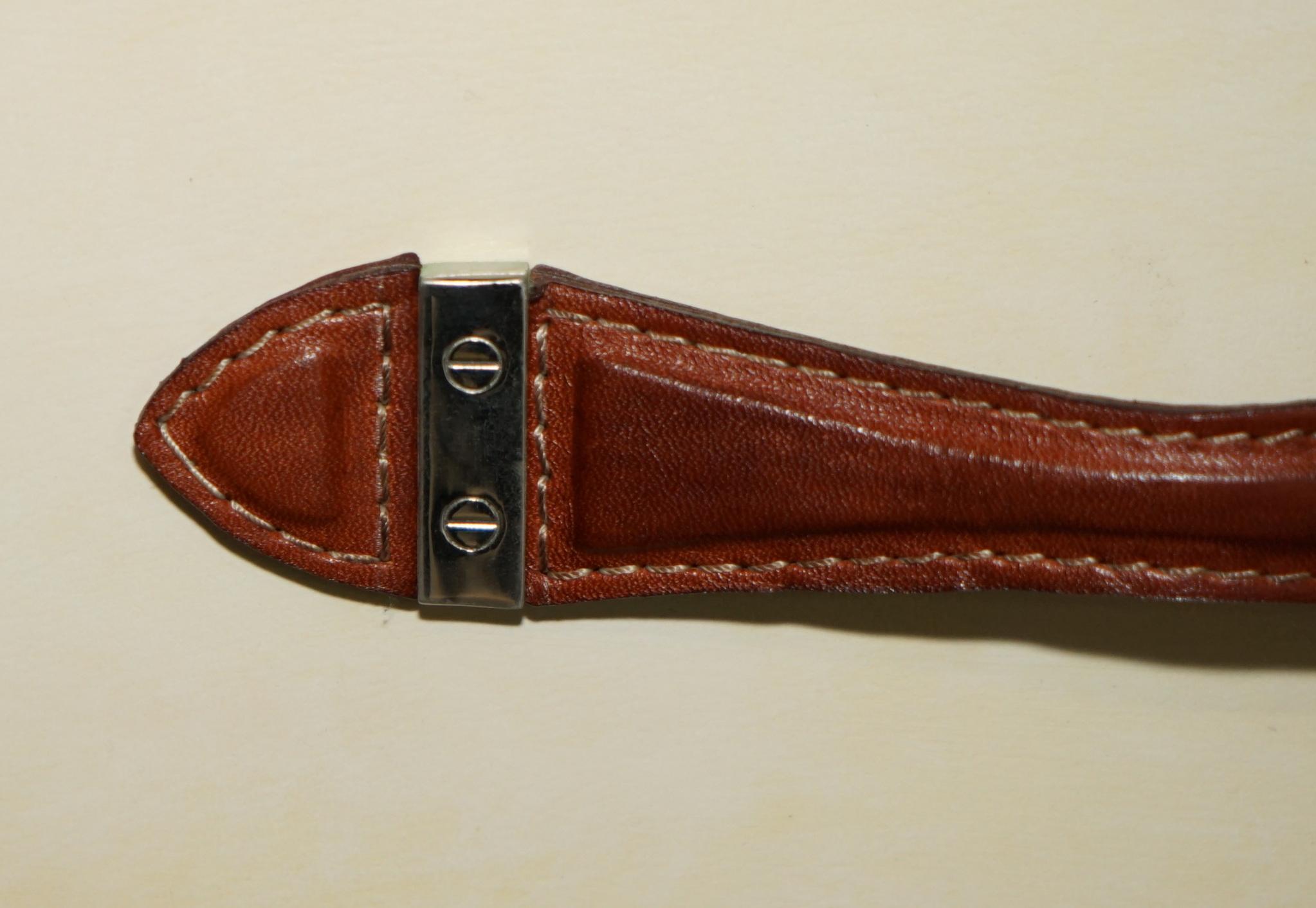 Cuir RALPH LAUREN COMMODITÉS MODERNES HOLLYWOOD EN CUIR FLAMMÉ BRUN EN BOIS DUR ÉCRANS en vente