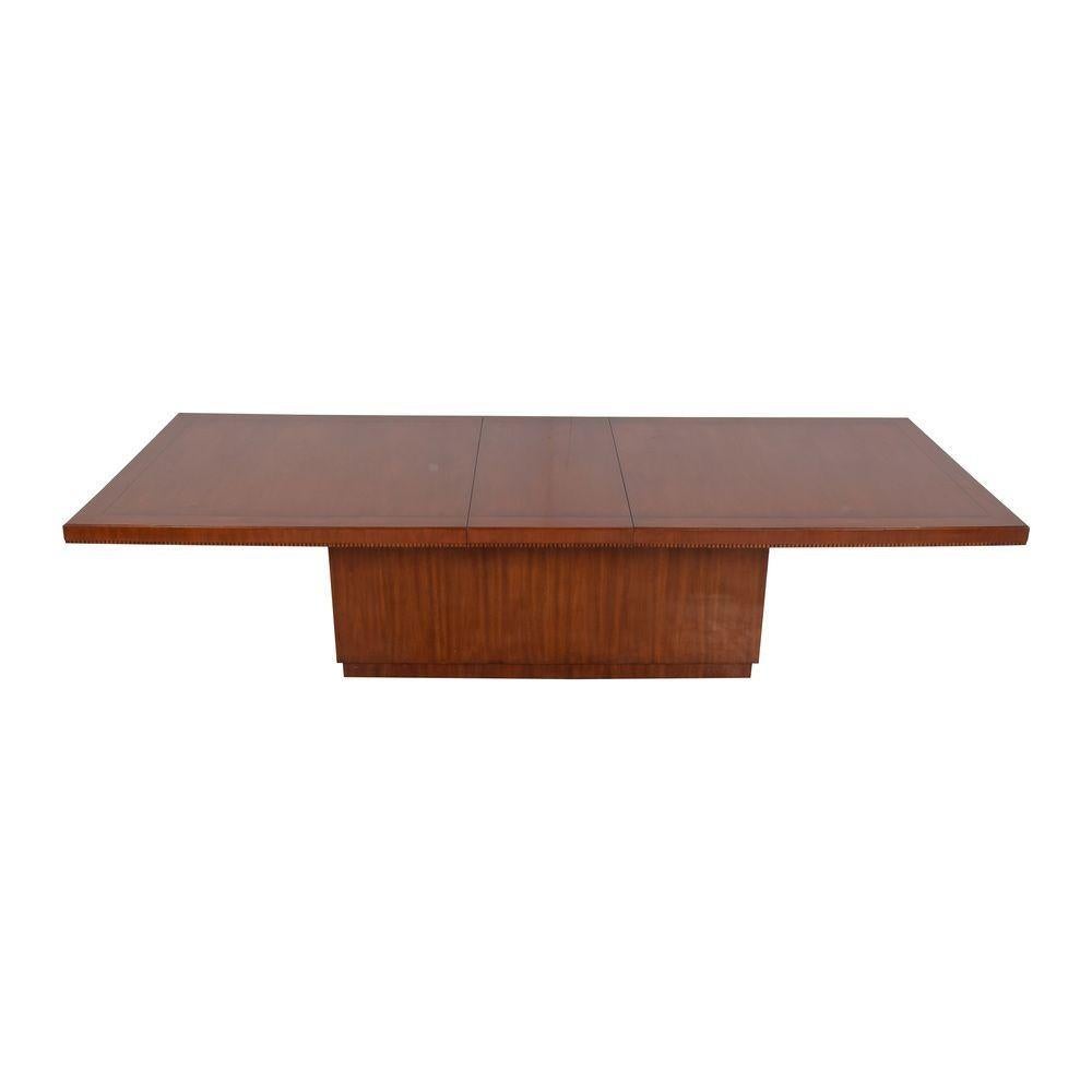 Ralph Lauren Modern Hollywood Dining Table Solid Wood Walnut Veneer  Part of our extensive collection of over forty dining tables and chair sets as seen on this site, thus why we are referred to as the King of Dining rooms.
 
This absolutely