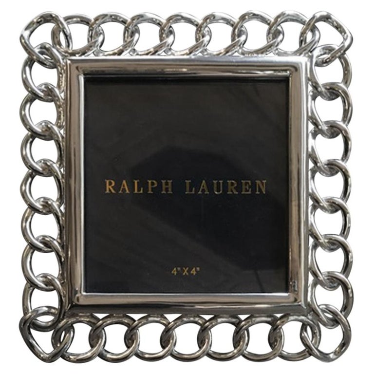 Ralph Lauren Modern Square Chain Chrome Accessories Desk Picture Frame in  Stock at 1stDibs