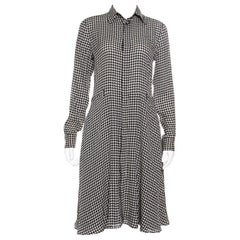 Robe chemise Austin en soie monochrome pied-de-poule Ralph Lauren S